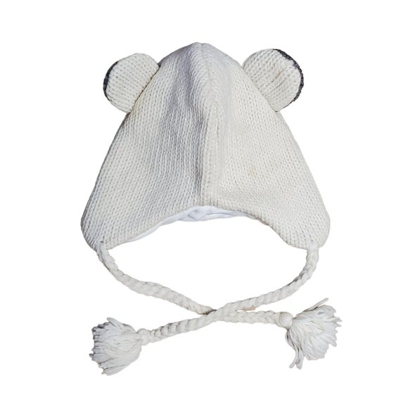 Wool Hat Polar Bear Design One Size White - Picture 3 of 5